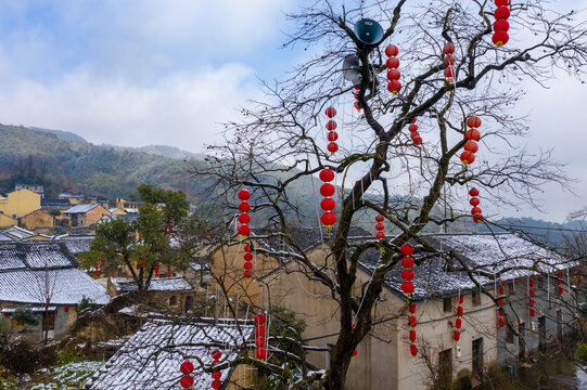 登高村乡村雪景风光