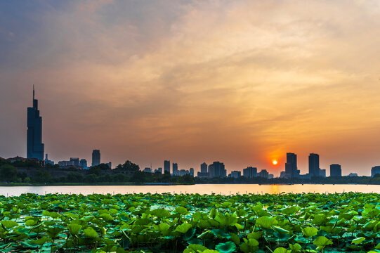 玄武湖日落美景