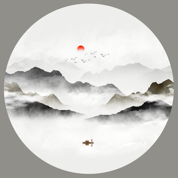 山水裝飾畫
