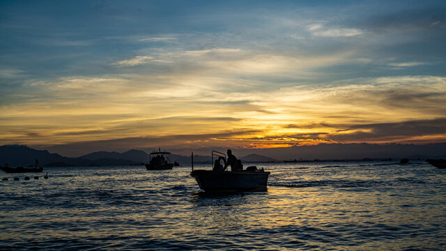 惠州巽寮灣大海夕陽