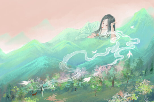 古風插畫山鬼