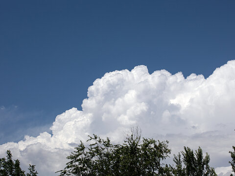 夏天晴朗天气下的蓝天白云背景