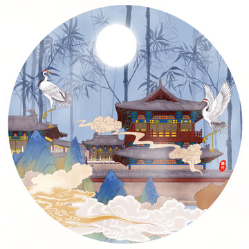 竹子閣樓祥云