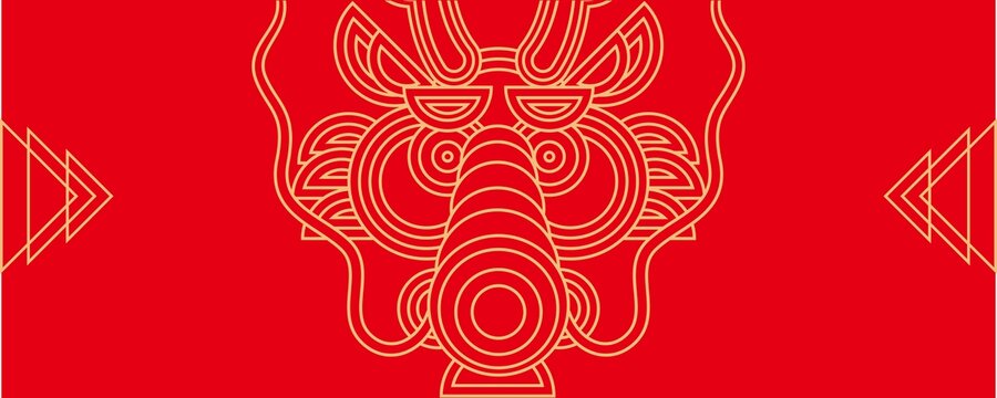 龍矢量線描背景