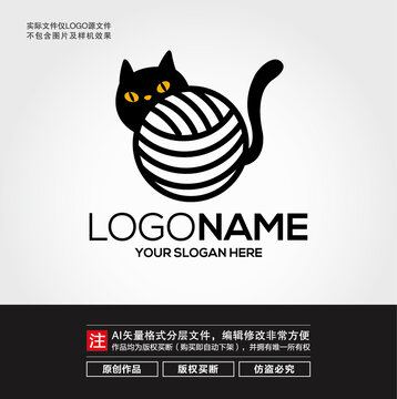 毛线团小猫LOGO