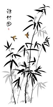 雅竹圖
