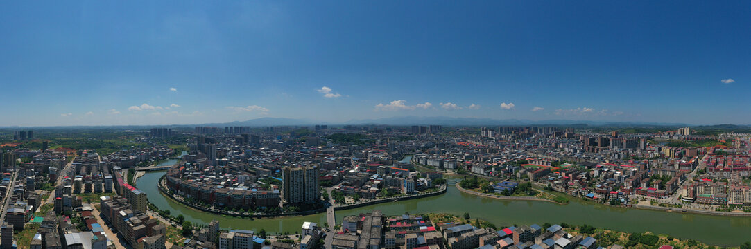 航拍湖南衡阳常宁市城市风光