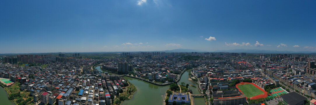 航拍湖南衡阳常宁市城市风光