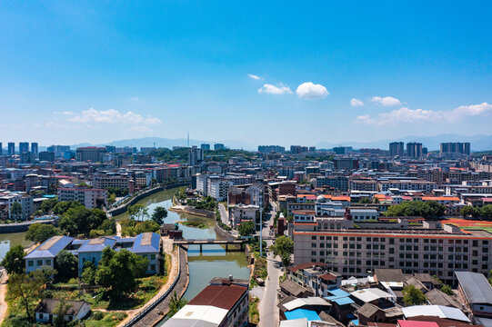 航拍湖南衡阳常宁市城市风光