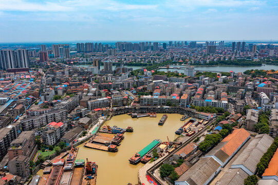 航拍湖南益阳市沅江市风光