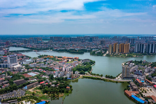 航拍湖南益阳市沅江市风光