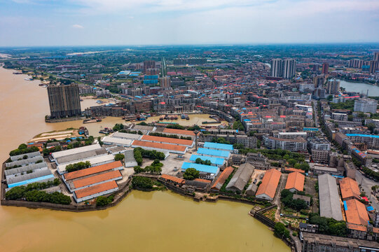 航拍湖南益阳市沅江市风光