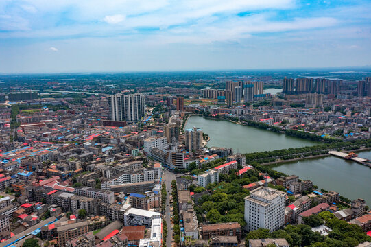 航拍湖南益阳市沅江市风光