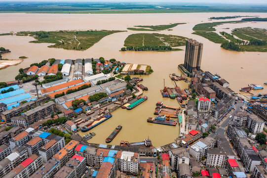 航拍湖南益阳市沅江市风光