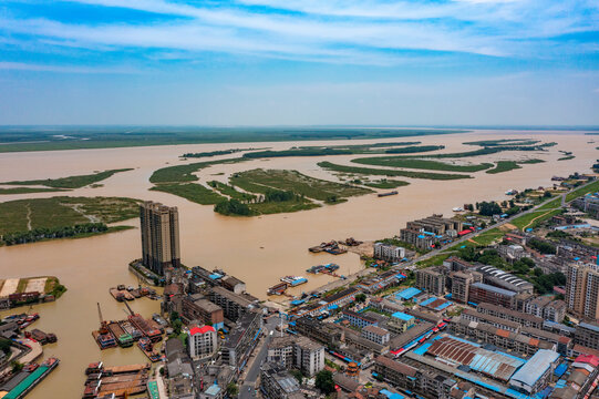 航拍湖南益阳市沅江市风光