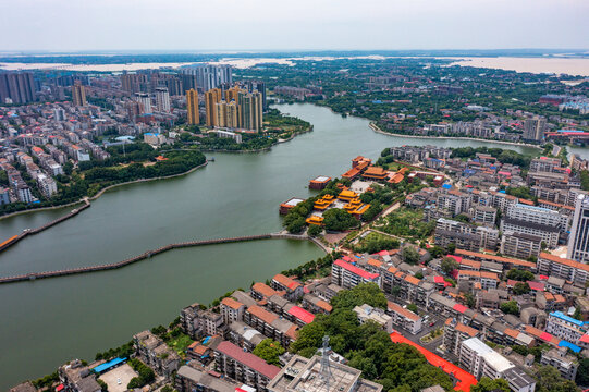 航拍湖南益阳市沅江市风光