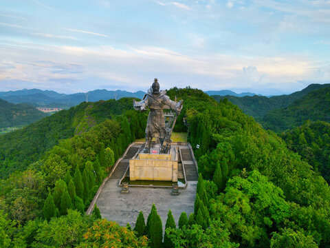 绍兴会稽山大禹雕像航拍