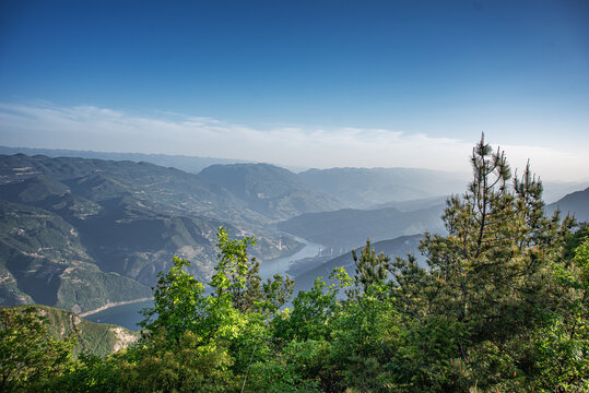 长江三峡白帝城航拍风光