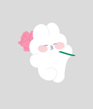 拿鮮花的兔兔