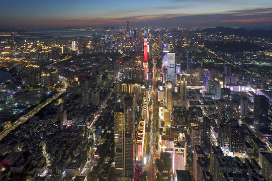 深圳罗湖航拍风光夜景