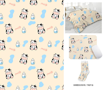小牛印花圖案