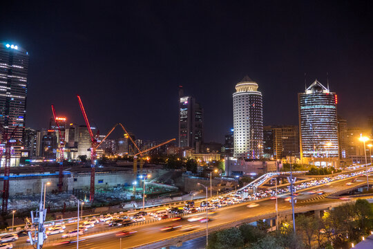 北京CBD建筑夜景