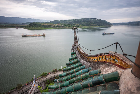 重庆石宝寨古建筑风光