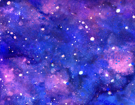 星辰水彩暈染畫
