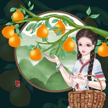 粑粑柑包裝插畫