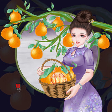 粑粑柑包裝插畫