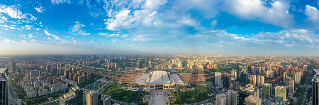 郑州东站高铁站城市地标建筑物