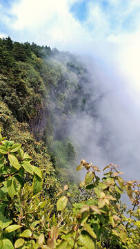 云雾缭绕的大山