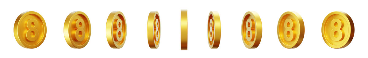 價(jià)值幸運(yùn)金幣金額數(shù)字錢幣3D