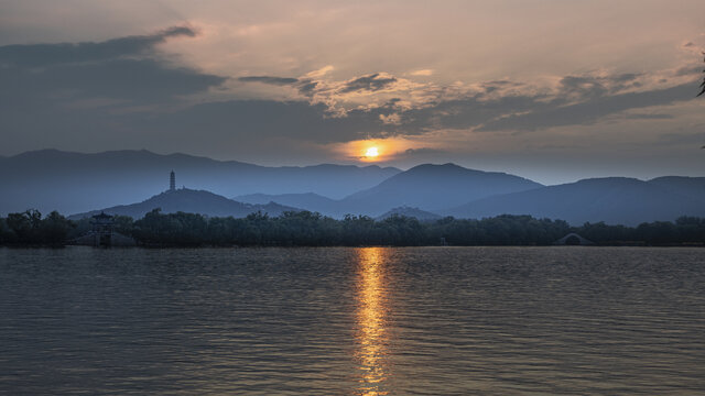 颐和园夕阳