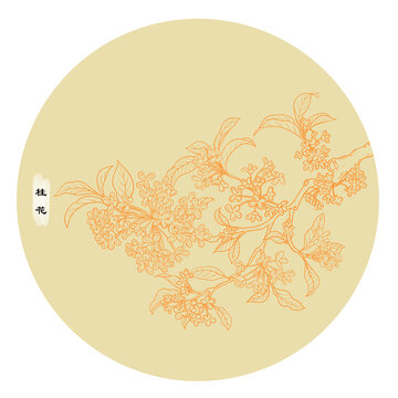 線描桂花