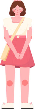 扁平風(fēng)少女