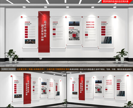 紅色簡約企業(yè)文化墻