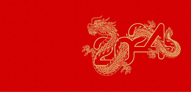 龍線描矢量背景