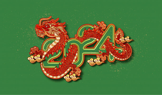 龍藝術(shù)綠色海報(bào)
