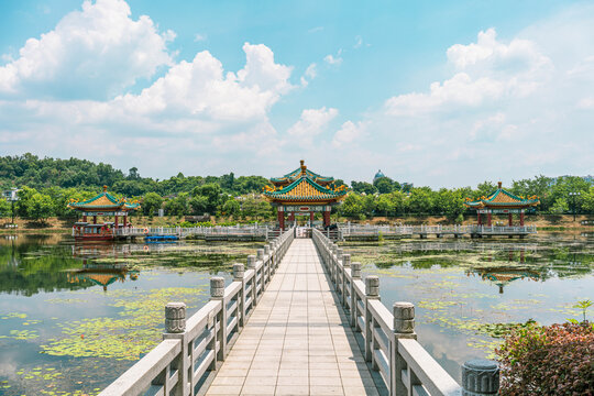 山水风光肇庆旅游五龙亭