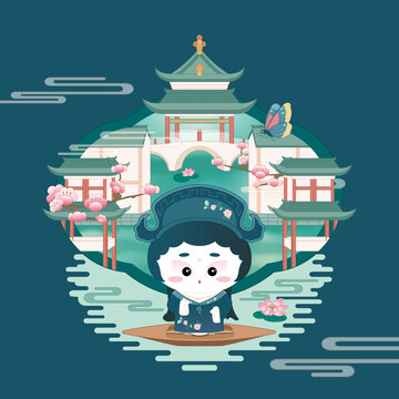 卡通小生戲曲蘇州文化