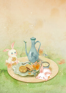 桂花糕与可爱兔子