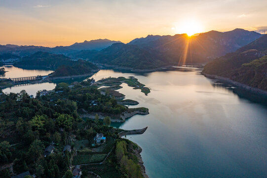 航拍湖南湘西酉水河风光