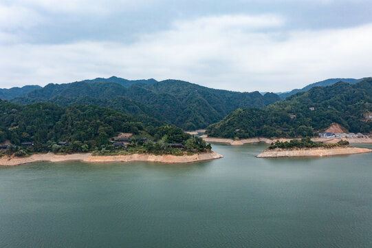 航拍湖南沅江五强溪大坝