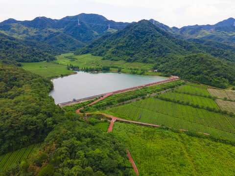 绍兴青龙山水库航拍