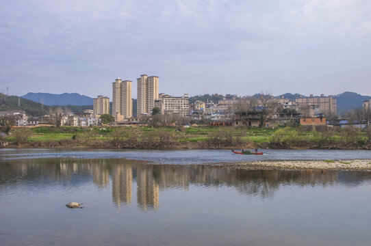 松溪边水岸风景