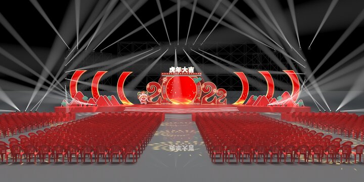 新年晚會(huì)舞臺(tái)3d模型