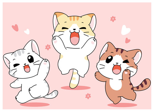 可愛三只小貓?zhí)S