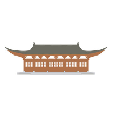 花廳立面插畫圖