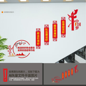 四好商會(huì)樓梯文化墻